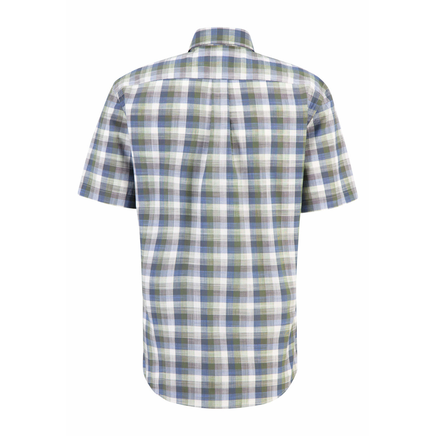 Fynch Hatton 1304 8131 701 Dusty Olive Summer Slub Check Casual Shirt
