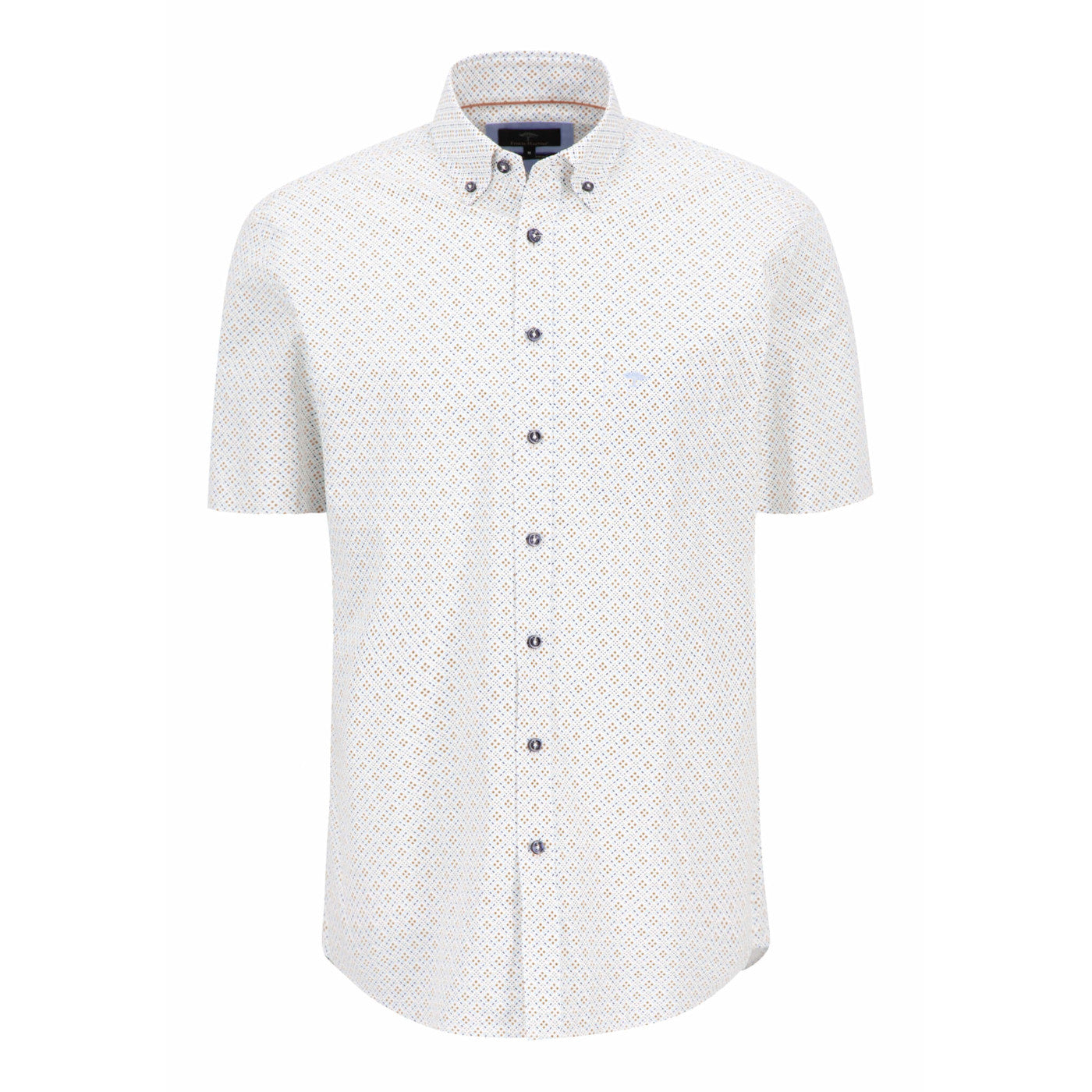Fynch Hatton 1313 8071 808 Sand Printed Check Casual Shirt