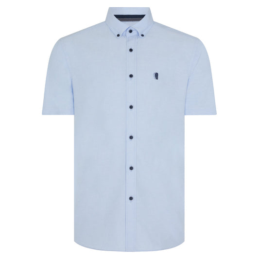 Remus Uomo 13600SS 22 Blue Tapered Short Sleeve Oxford Shirt