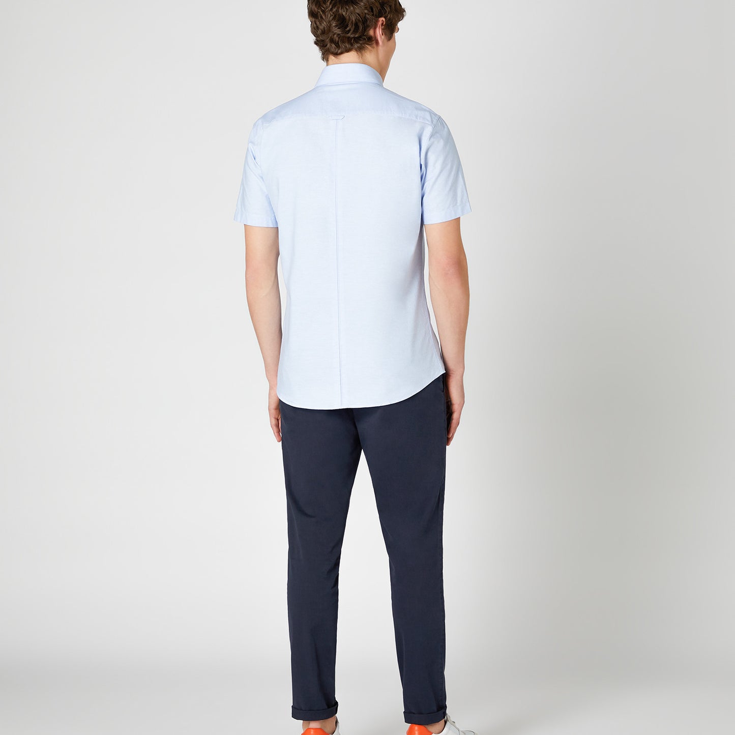 Remus Uomo 13600SS 22 Blue Tapered Short Sleeve Oxford Shirt