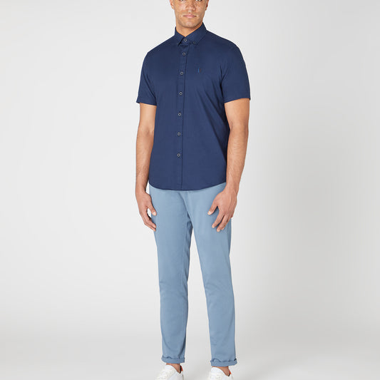 Remus Uomo 13600SS 78 Navy Tapered Short Sleeve Oxford Shirt