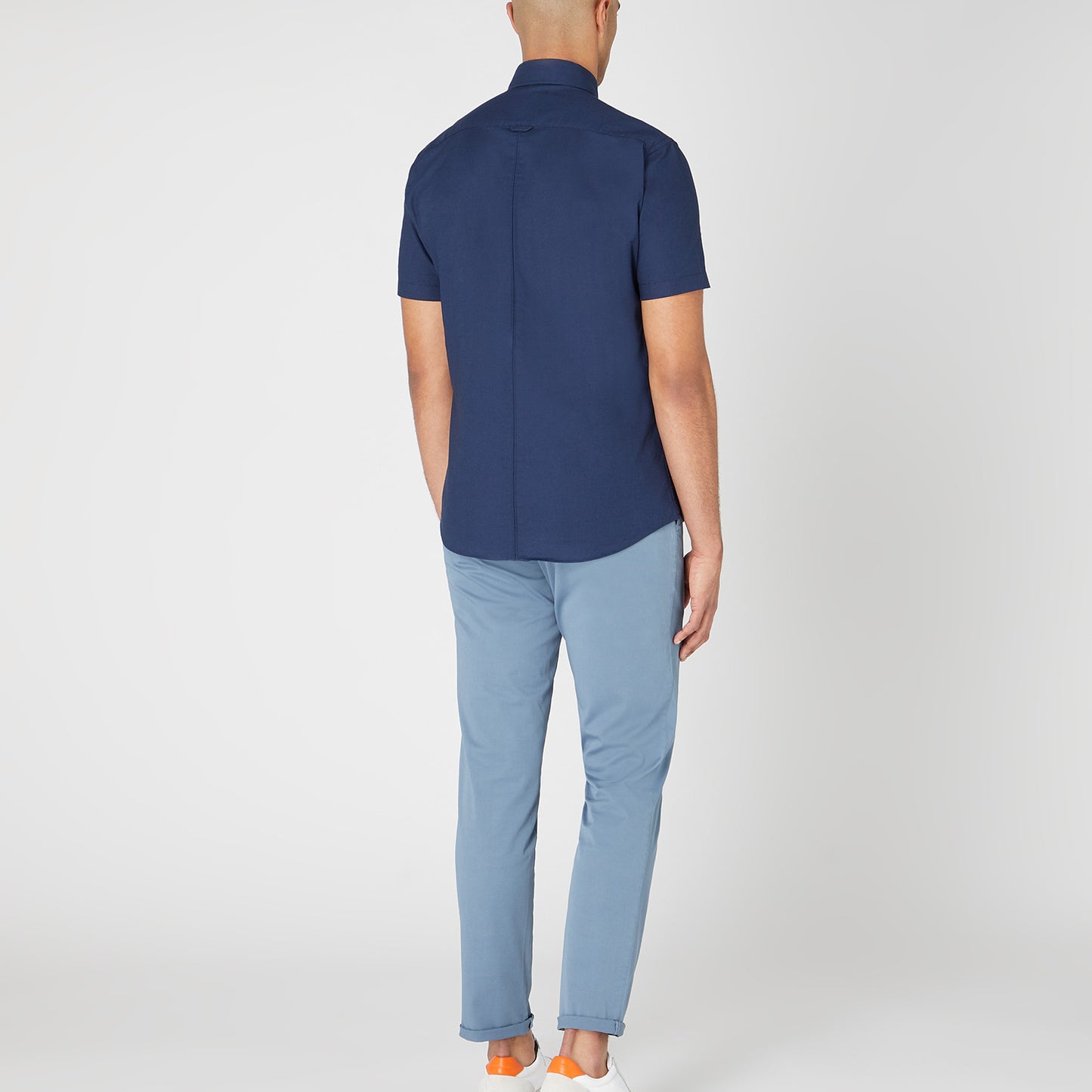 Remus Uomo 13600SS 78 Navy Tapered Short Sleeve Oxford Shirt