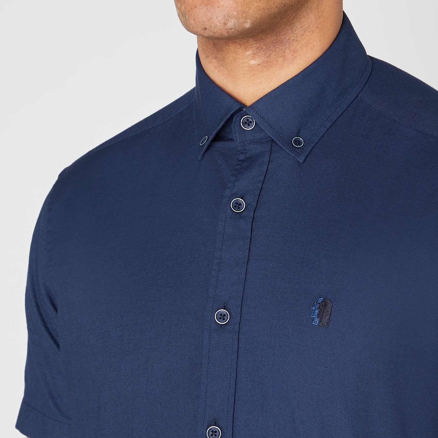 Remus Uomo 13600SS 78 Navy Tapered Short Sleeve Oxford Shirt