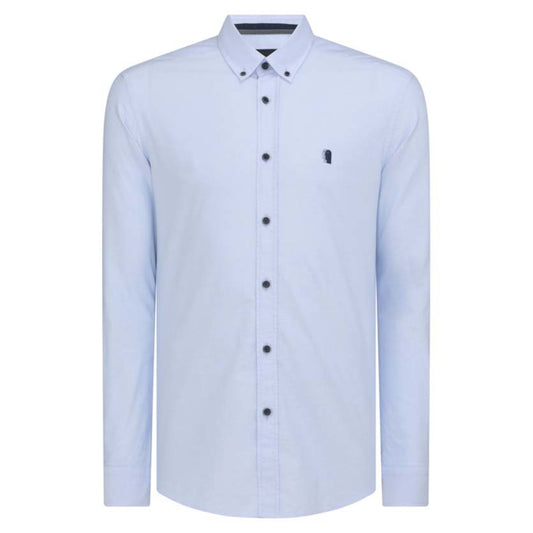 Remus Uomo 13600 22 Blue Tapered Long Sleeve Oxford Shirt