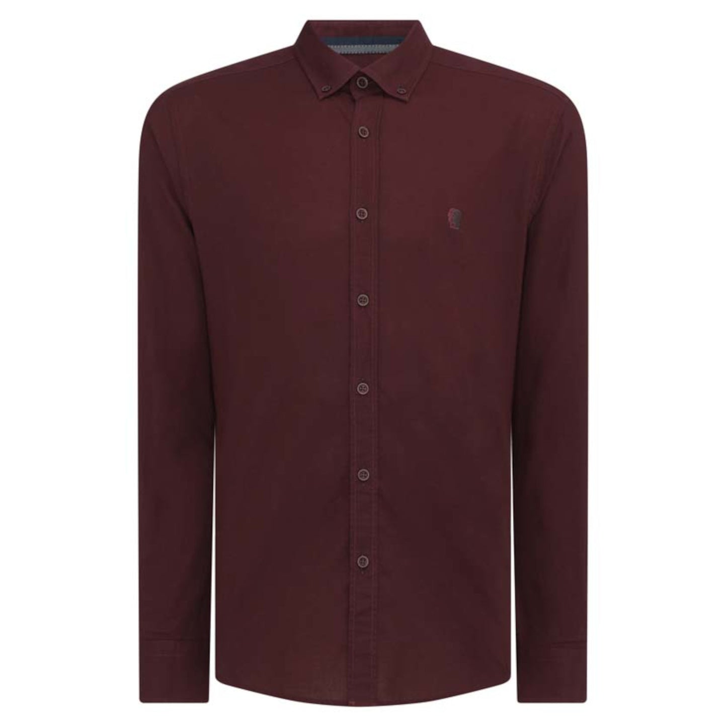 Remus Uomo 13600 68 Wine Tapered Long Sleeve Oxford Shirt