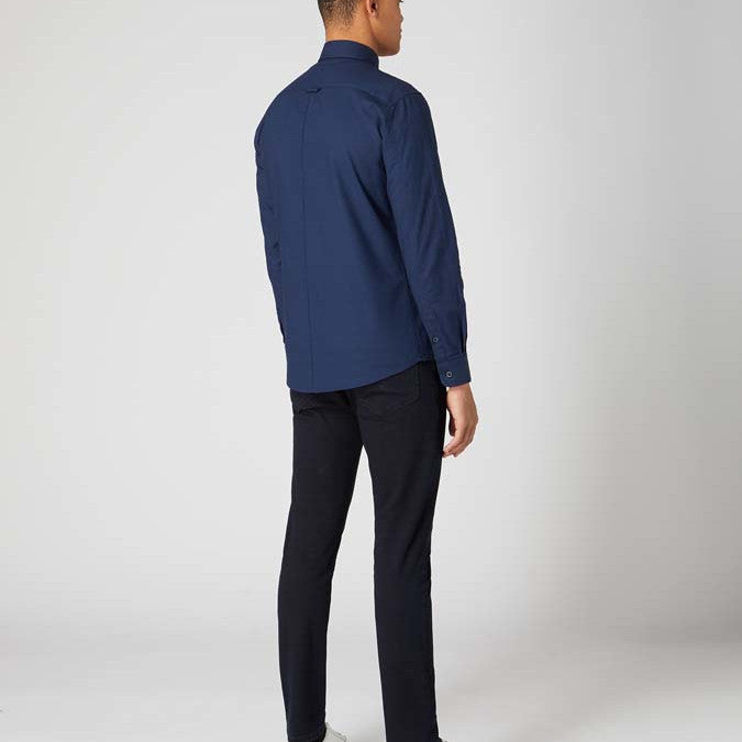 Remus Uomo 13600 78 Navy Tapered Long Sleeve Oxford Shirt