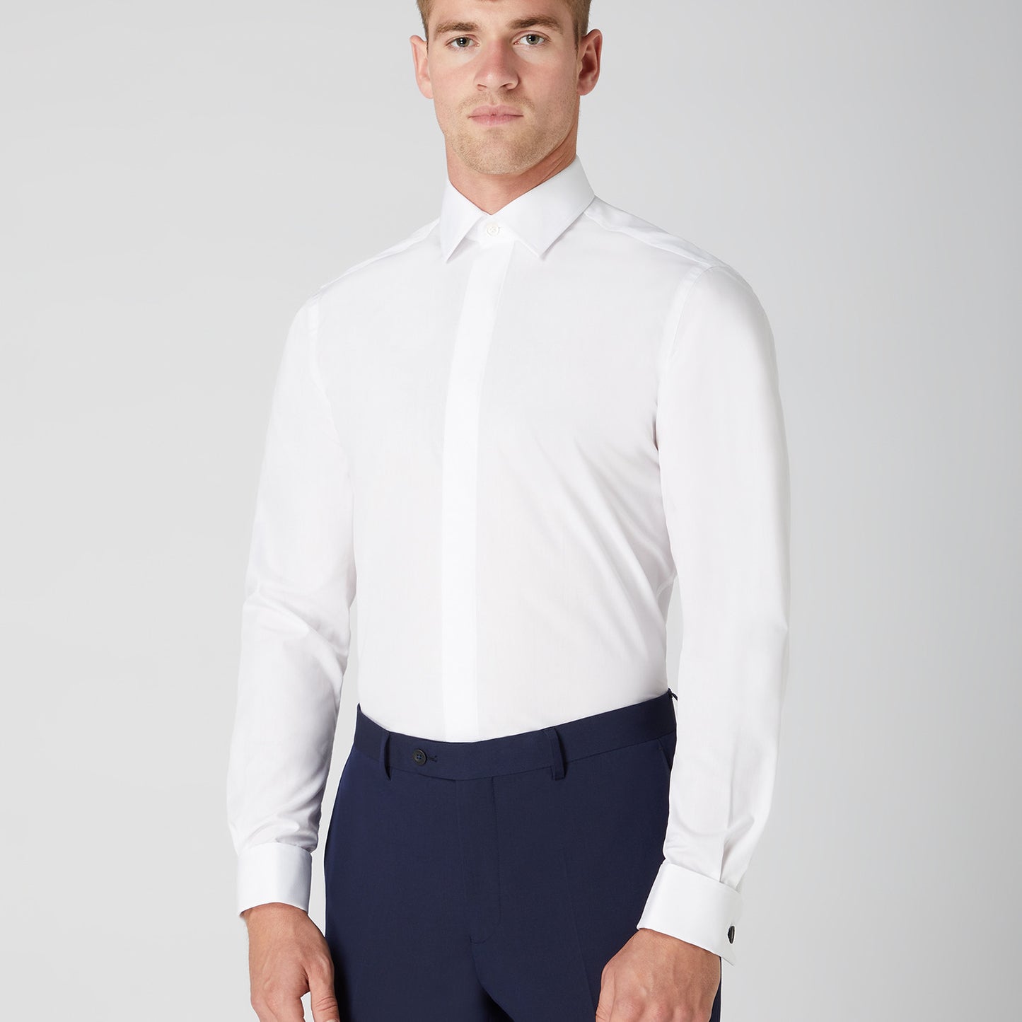 Remus Uomo 13691 01 White Tapered Fit Dress Shirt