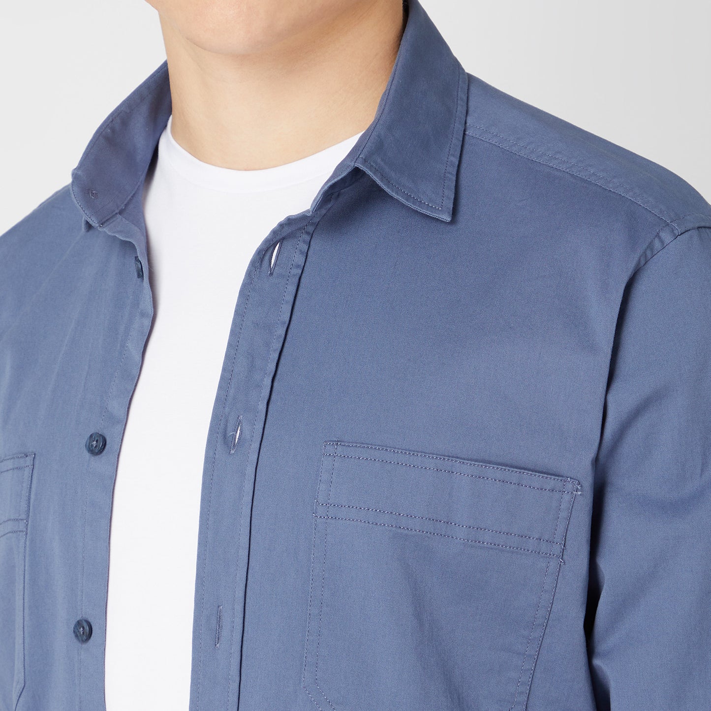 Remus Uomo 13720 25 Blue Overshirt Parker Cotton Casual Shirt