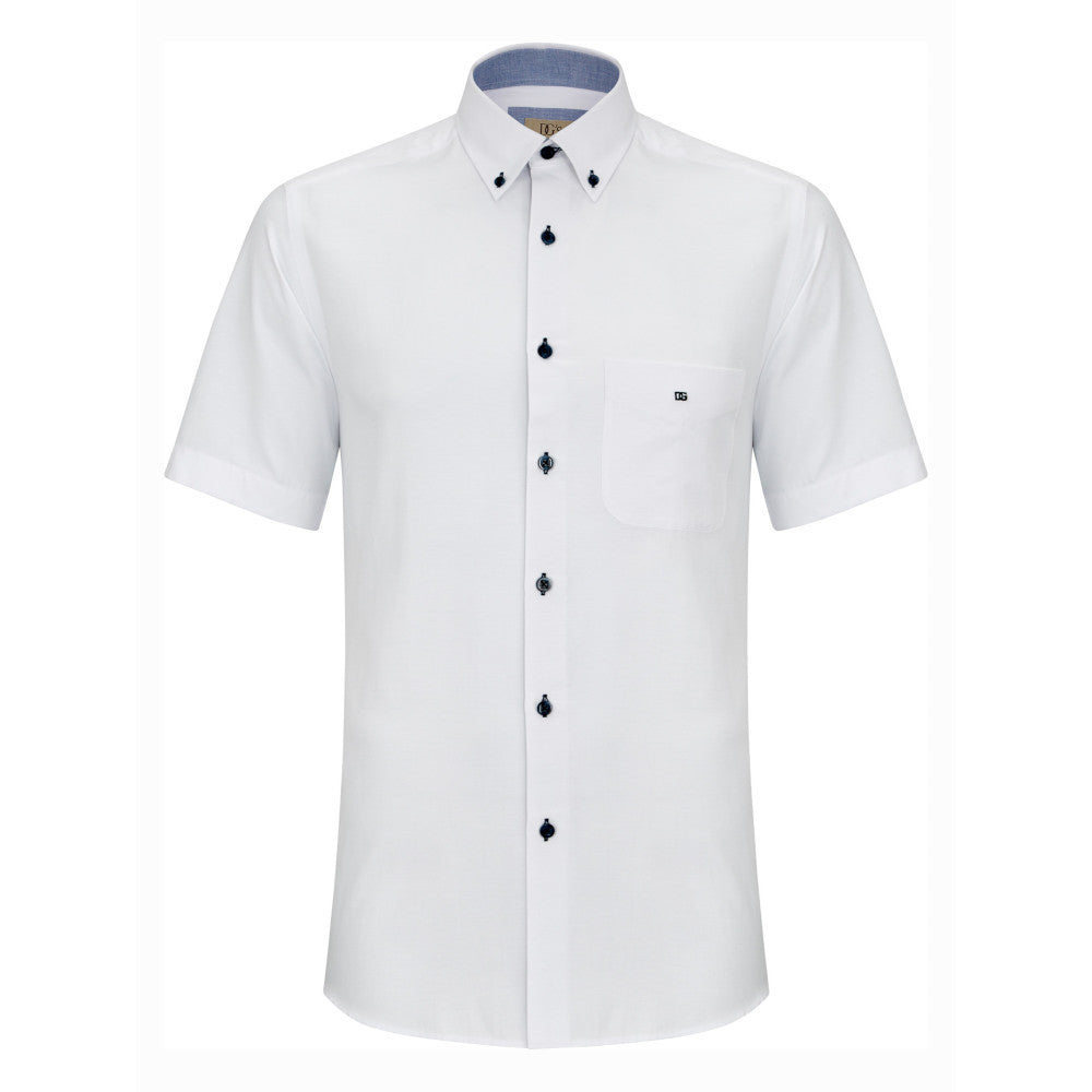 Drifter 15178SS 01 White Regular/Ivano Short Sleeve Casual Shirt