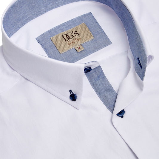 Drifter 15178SS 01 White Regular/Ivano Short Sleeve Casual Shirt