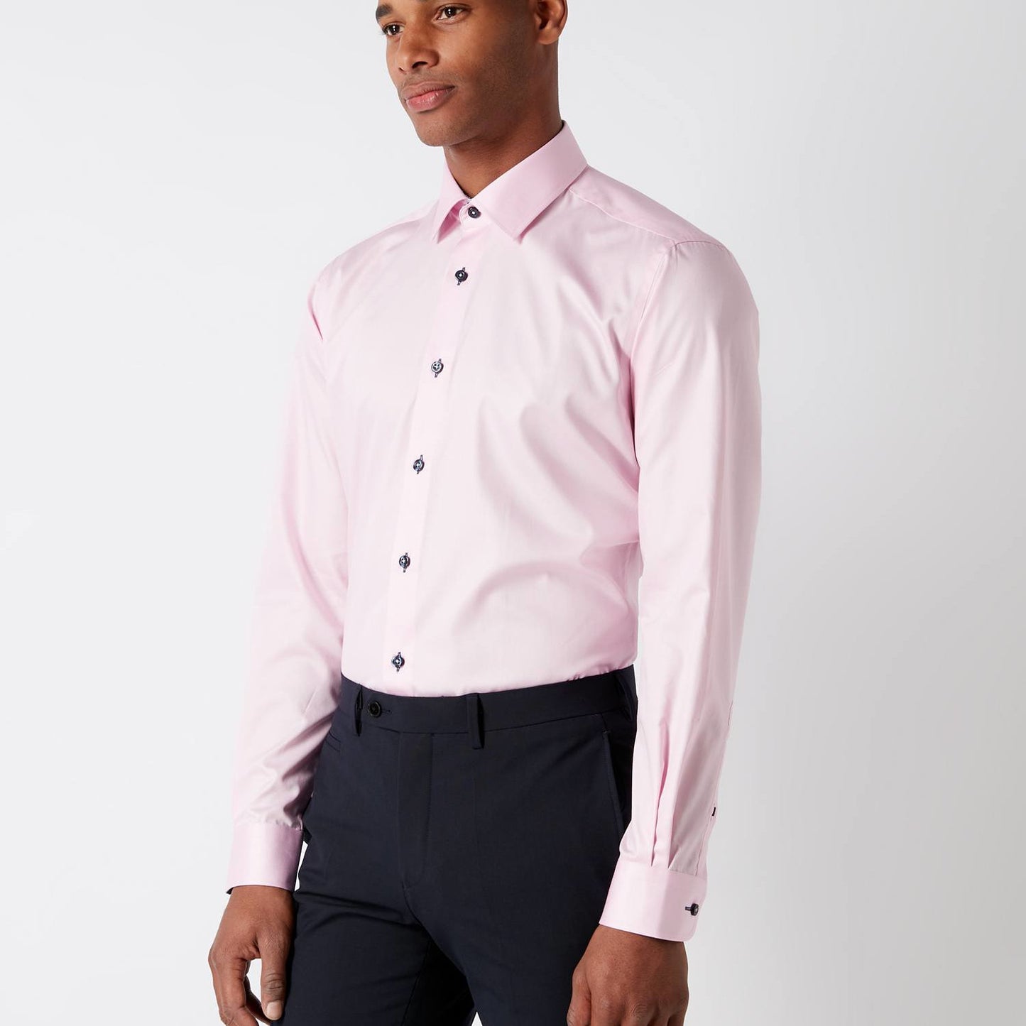 Remus Uomo 17036 63 Tapered Fit Pink Long Sleeve Dress Shirt
