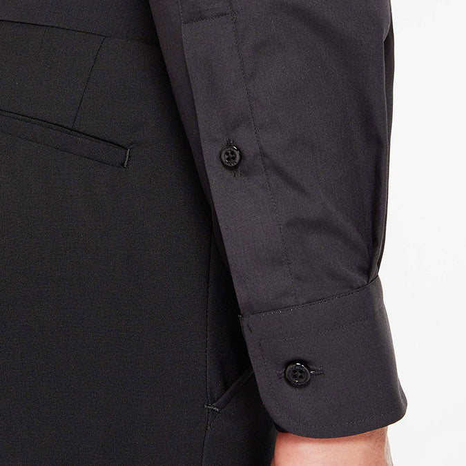 Remus Uomo 18300 00 Tapered Fit Black Long Sleeve Dress Shirt