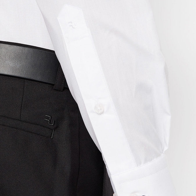 Remus Uomo 18300 01 Tapered Fit White Long Sleeve Dress Shirt