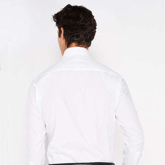 Remus Uomo 18300 01 Tapered Fit White Long Sleeve Dress Shirt