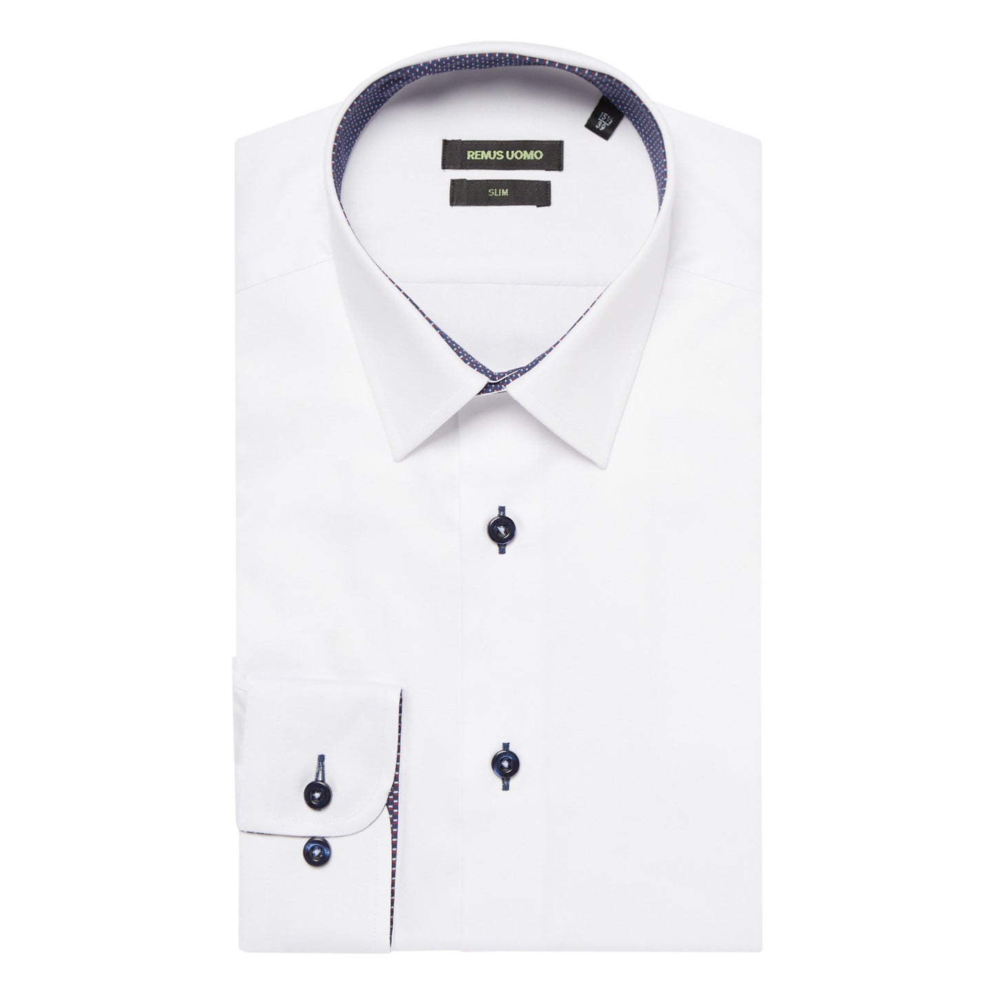 Remus Uomo 18436 01 Slim Fit White Long Sleeve Dress Shirt
