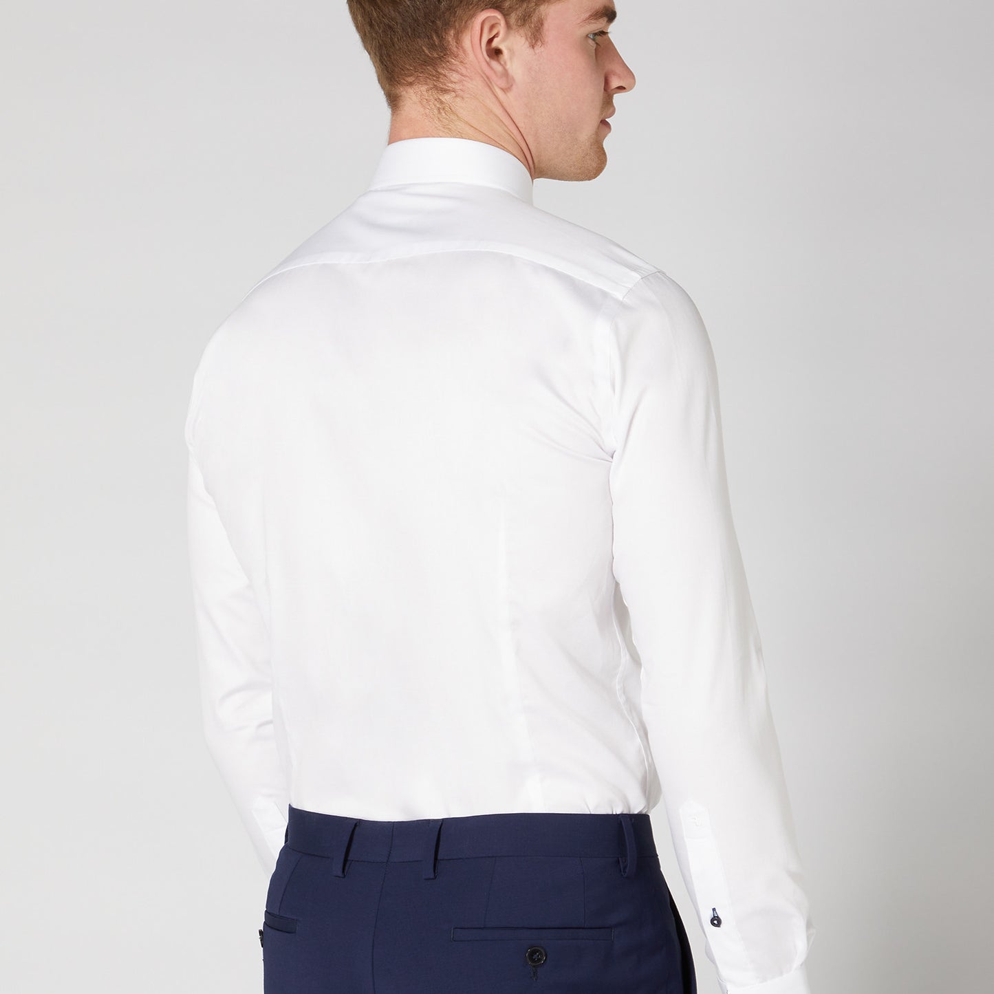 Remus Uomo 18436 01 Slim Fit White Long Sleeve Dress Shirt