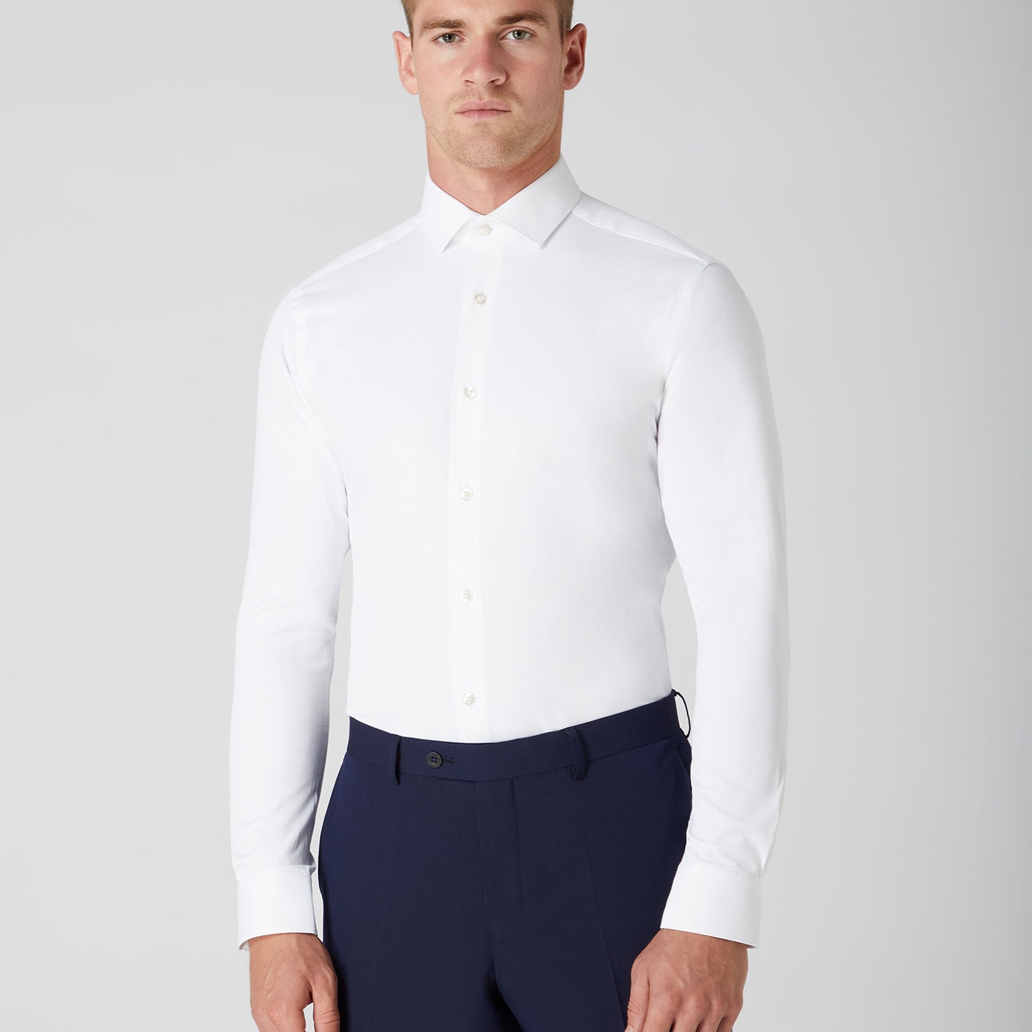Remus Uomo 18625 01 White Rome Slim Fit Dress Shirt