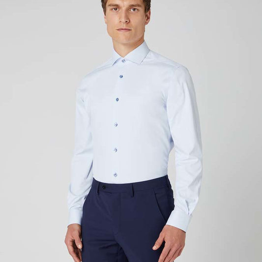 Remus Uomo 18626 21 Blue Seville Tapered Fit Dress Shirt