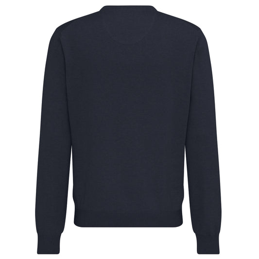 Fynch Hatton 211 690 Navy V-Neck Knitwear