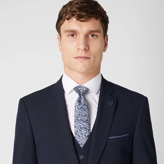 Remus Uomo TP6575 78 Navy Microfibre Tie & Pocket Set