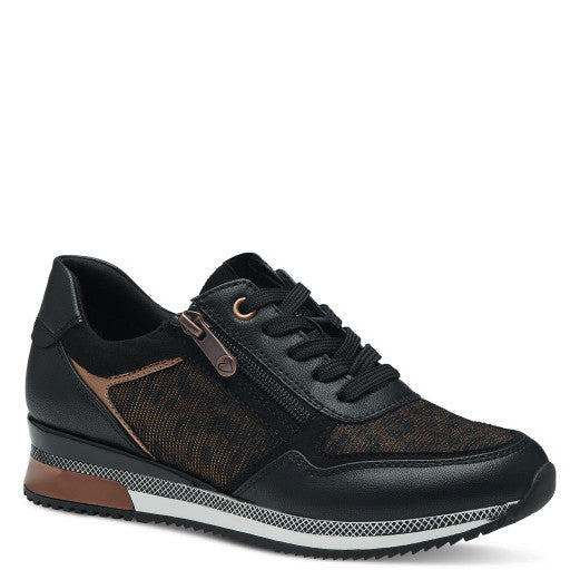 Black and copper store trainers