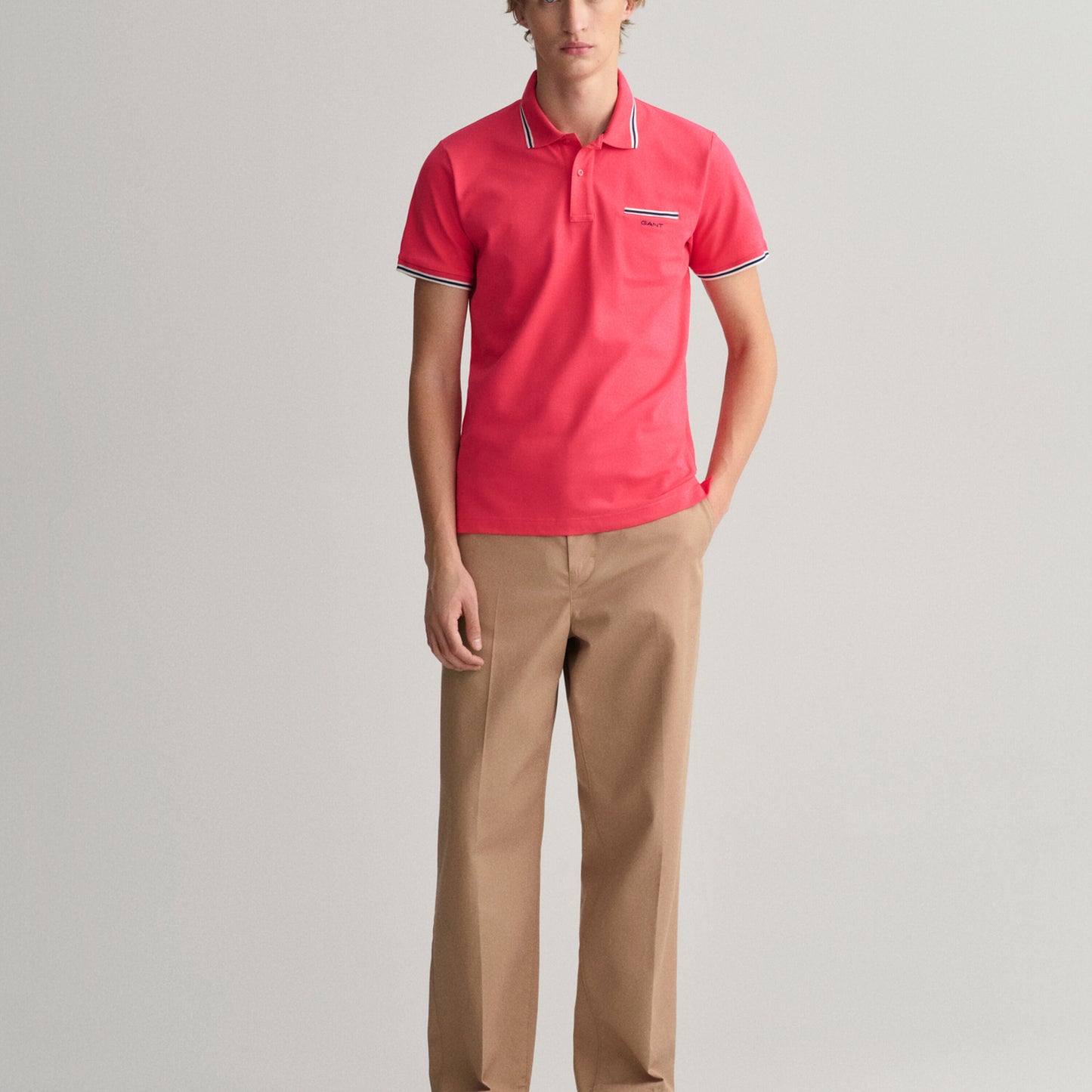 Gant 2003170 635 Magenta Pink 3-Col Tipping Solid Pique Polo Shirt