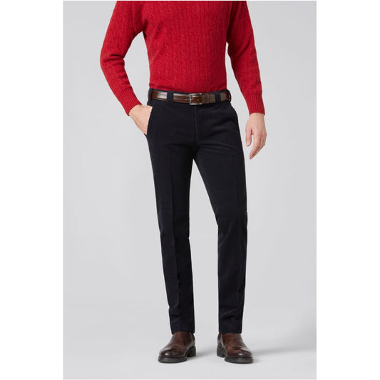 Meyer 390 18 Navy Wool Cord Trousers