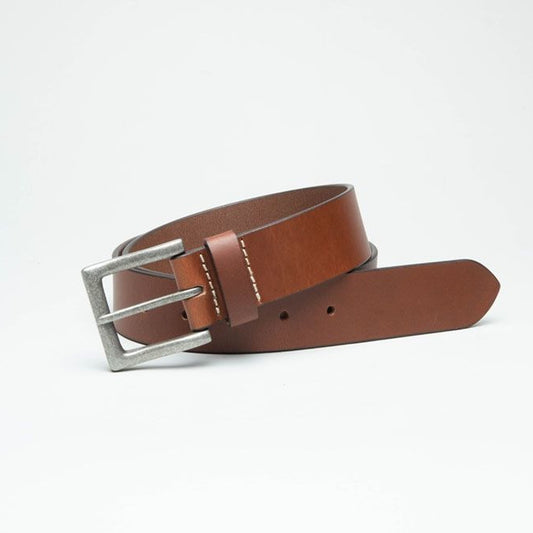 Wallace 30024TNSB 40mm Tan Silver Buckle Leather Jeans Belt