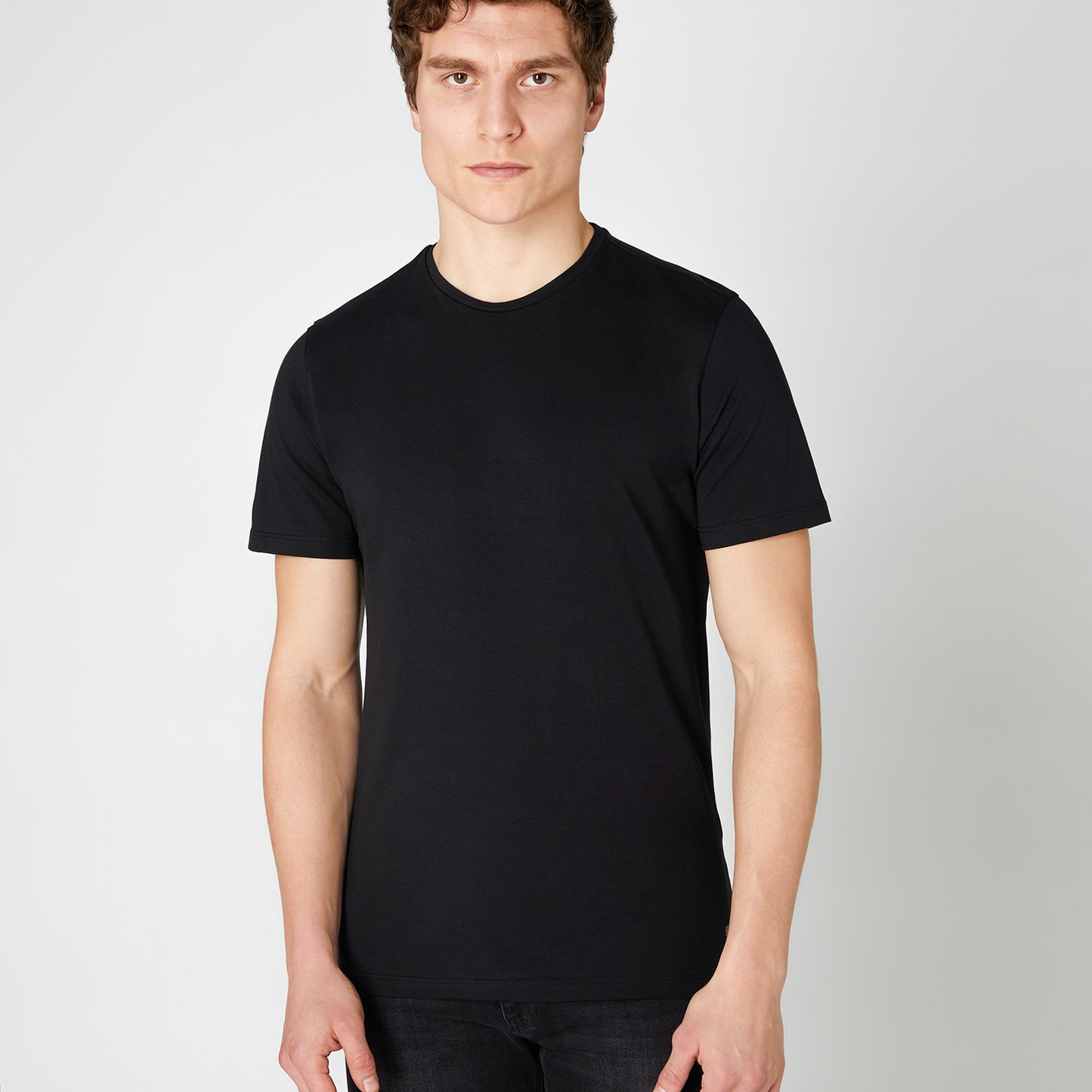 Remus Uomo 53121A 00 Black Plain Branded T-Shirt