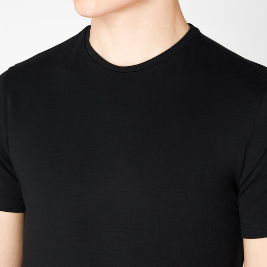 Remus Uomo 53121A 00 Black Plain Branded T-Shirt