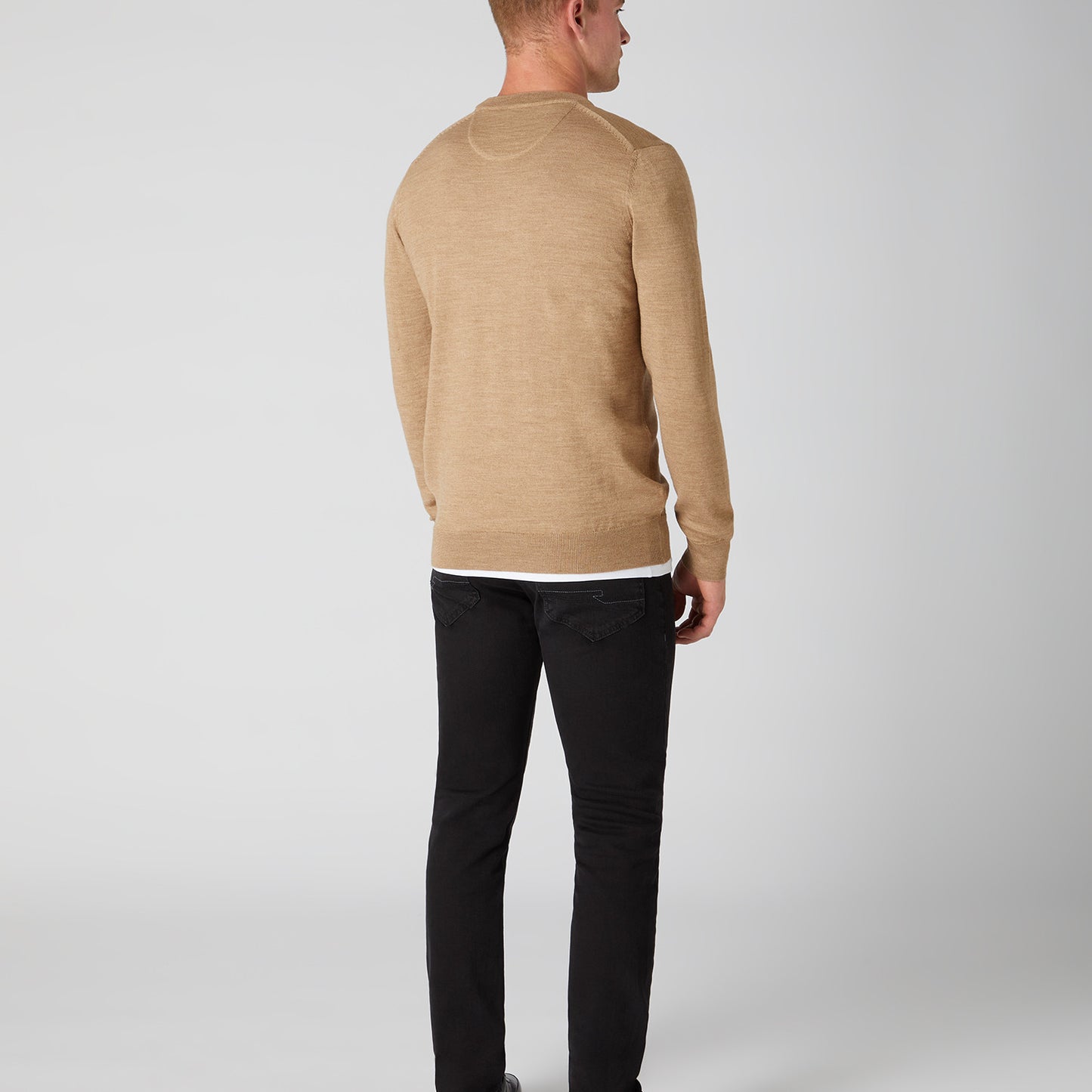 Remus Uomo 58400 43 Caramel Long Sleeve Crew Neck Sweater