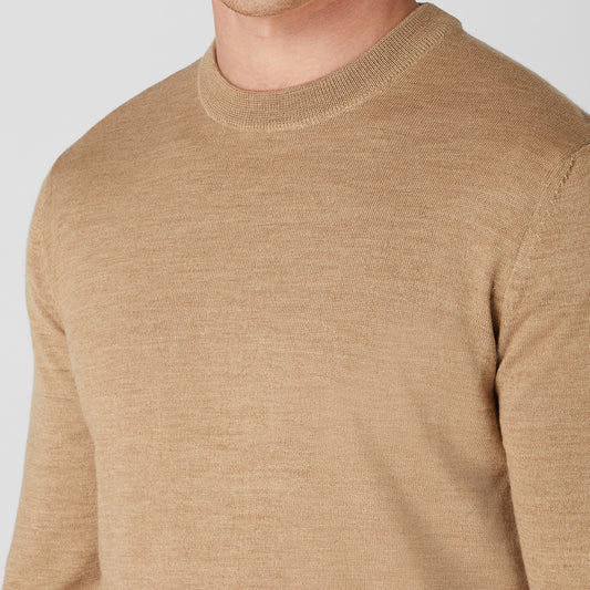 Remus Uomo 58400 43 Caramel Long Sleeve Crew Neck Sweater