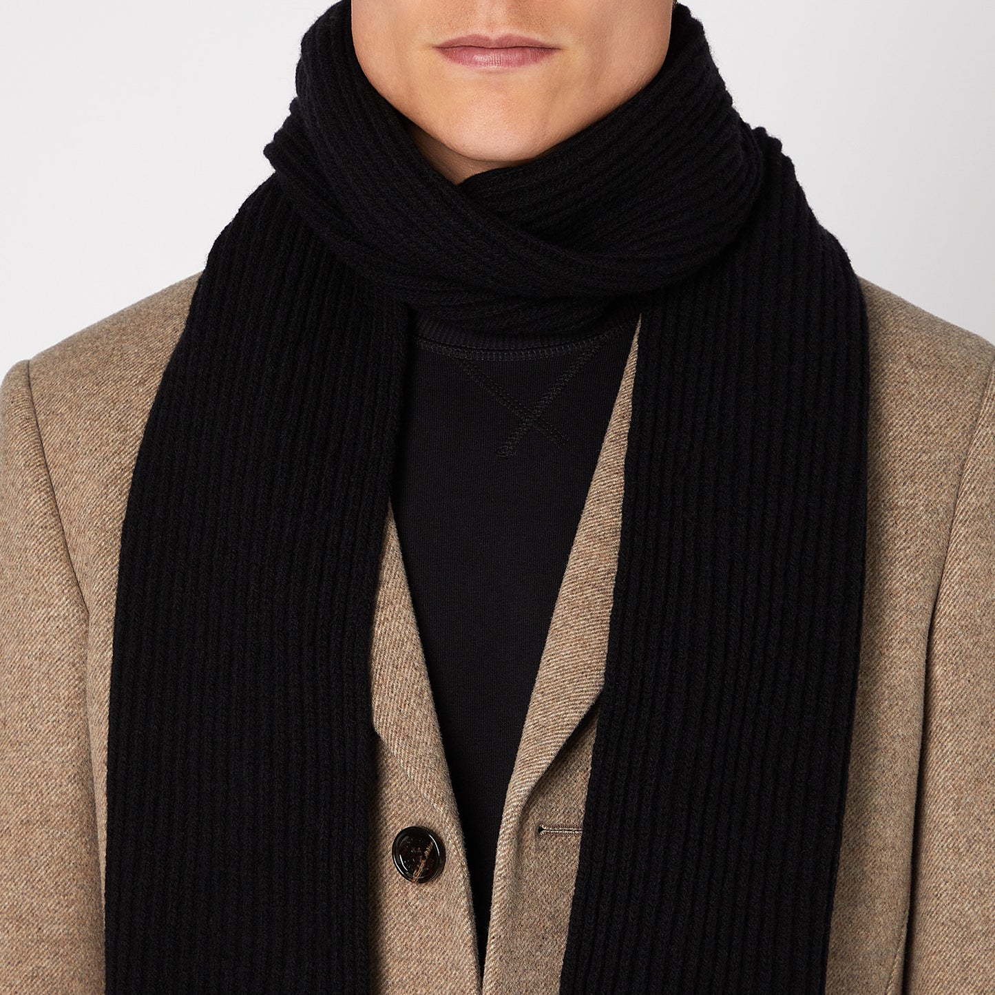 Remus Uomo 58580 00 Black Knitted Scarf
