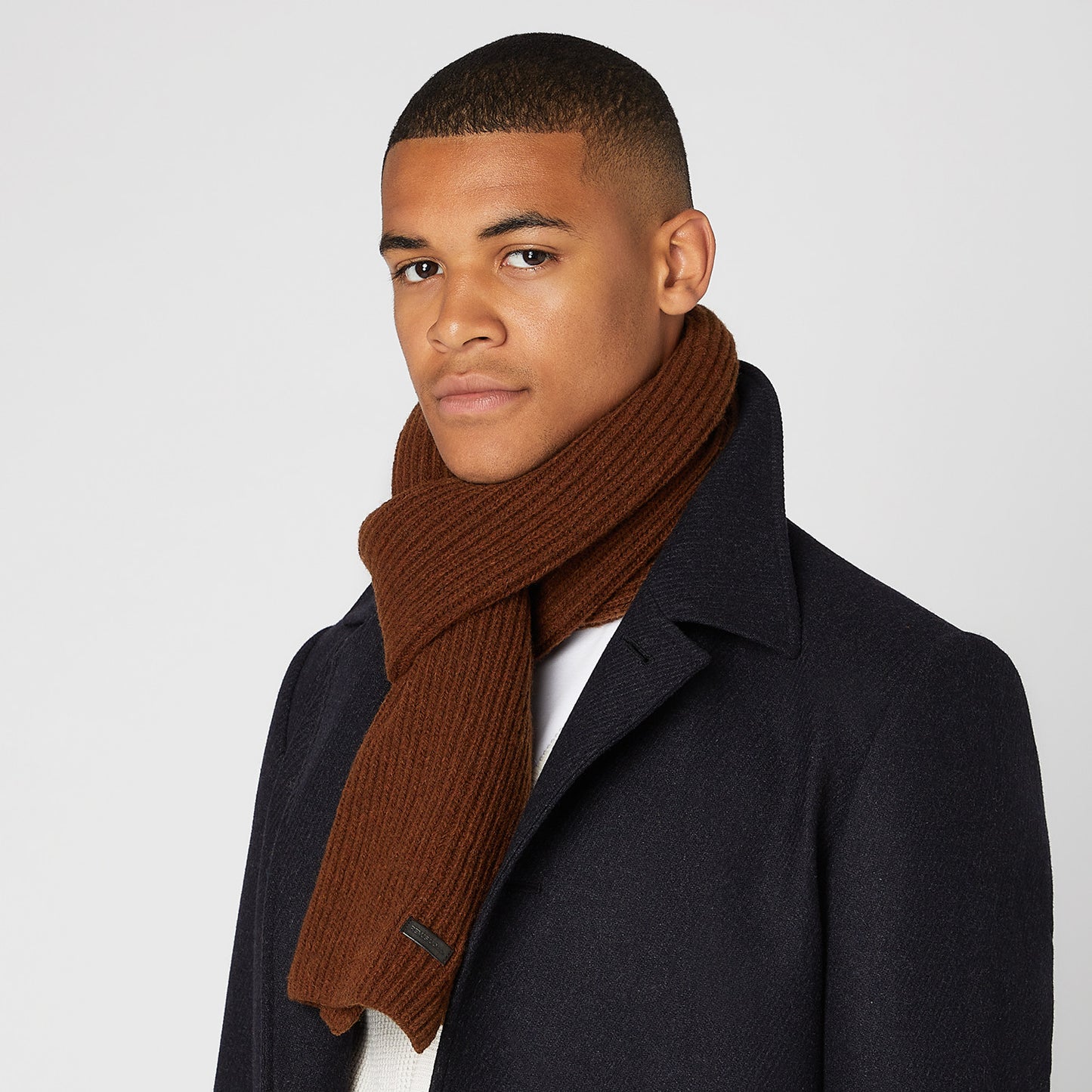 Remus Uomo 58580 46 Brown Knitted Scarf