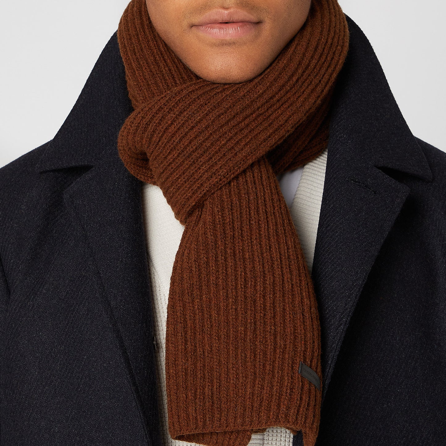 Remus Uomo 58580 46 Brown Knitted Scarf