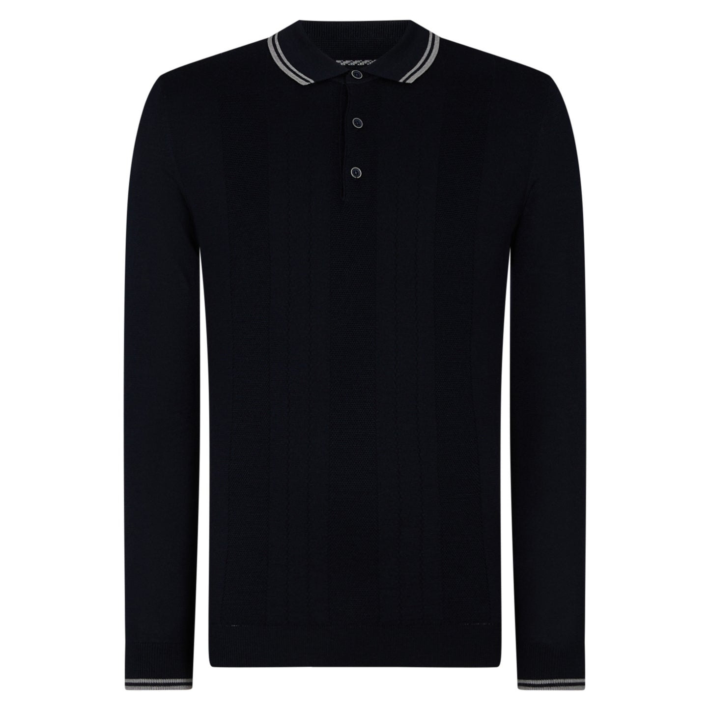 Remus Uomo 58779 78 Navy Long Sleeve Knitted Polo Shirt