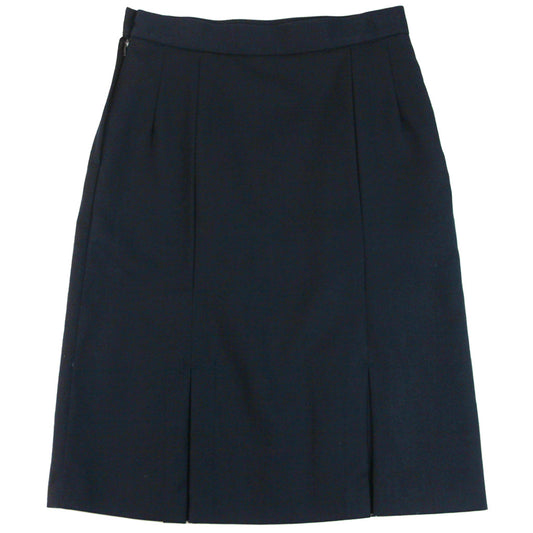 Wallace Navy Kickpleat Skirt