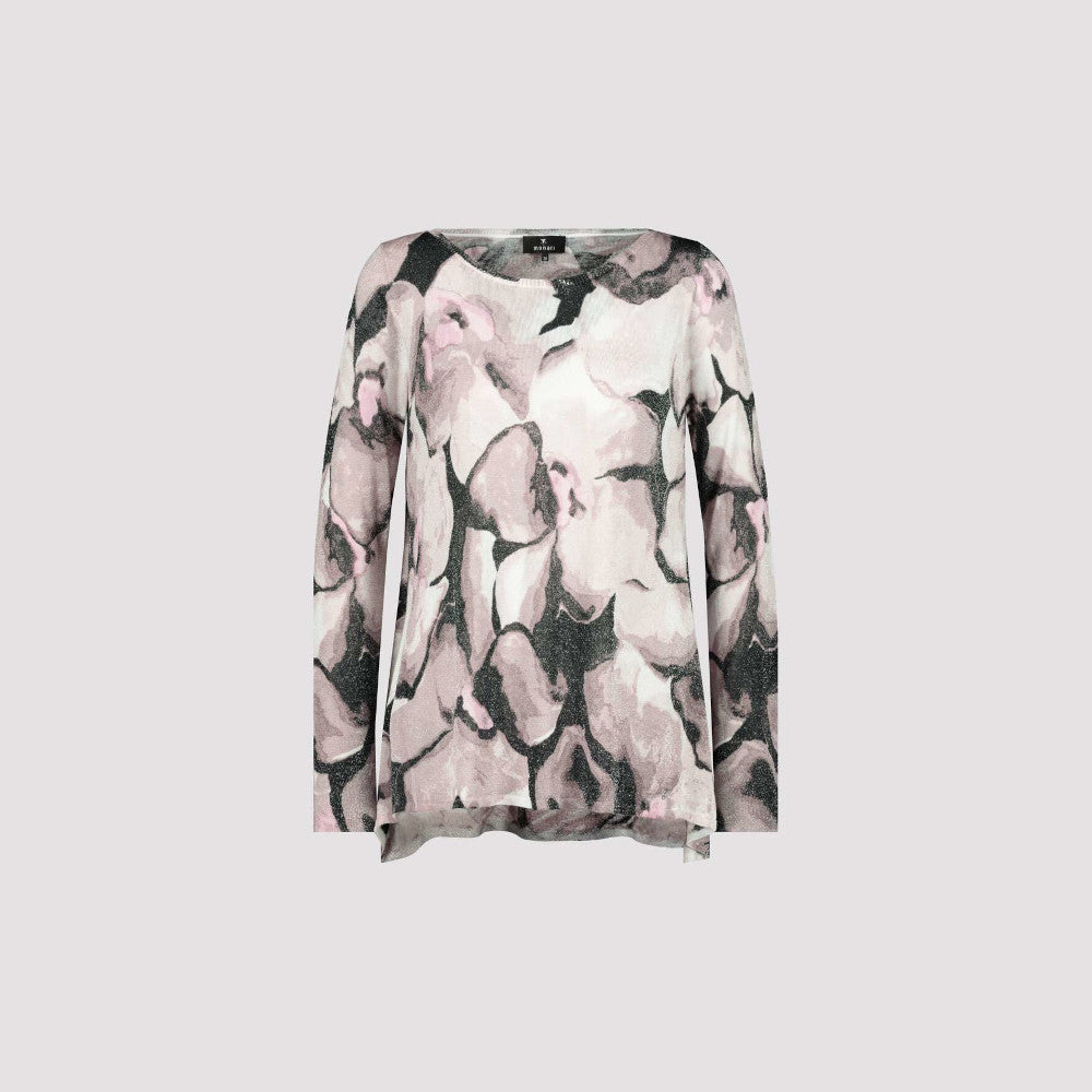 Monari 407656 112 Almond Pattern A-Line Jumper With Glitter Floral Pattern