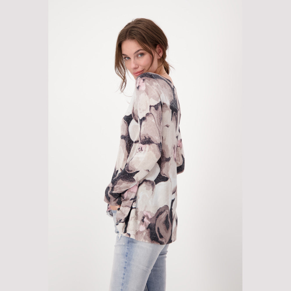 Monari 407656 112 Almond Pattern A-Line Jumper With Glitter Floral Pattern