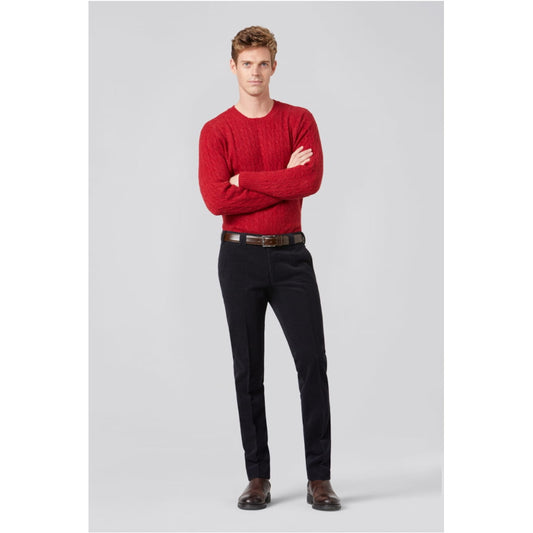 Meyer 390 18 Navy Wool Cord Trousers