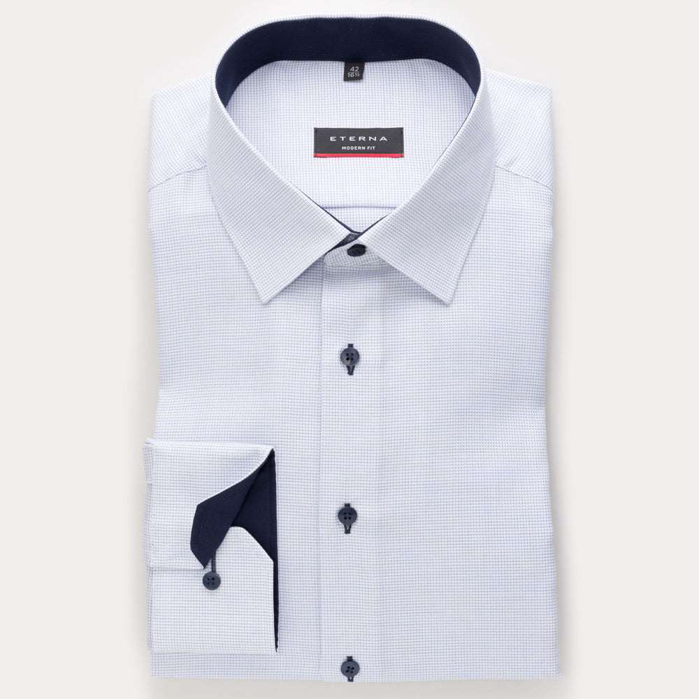Eterna 4671 11 X14P Blue Modern Fit Shirt