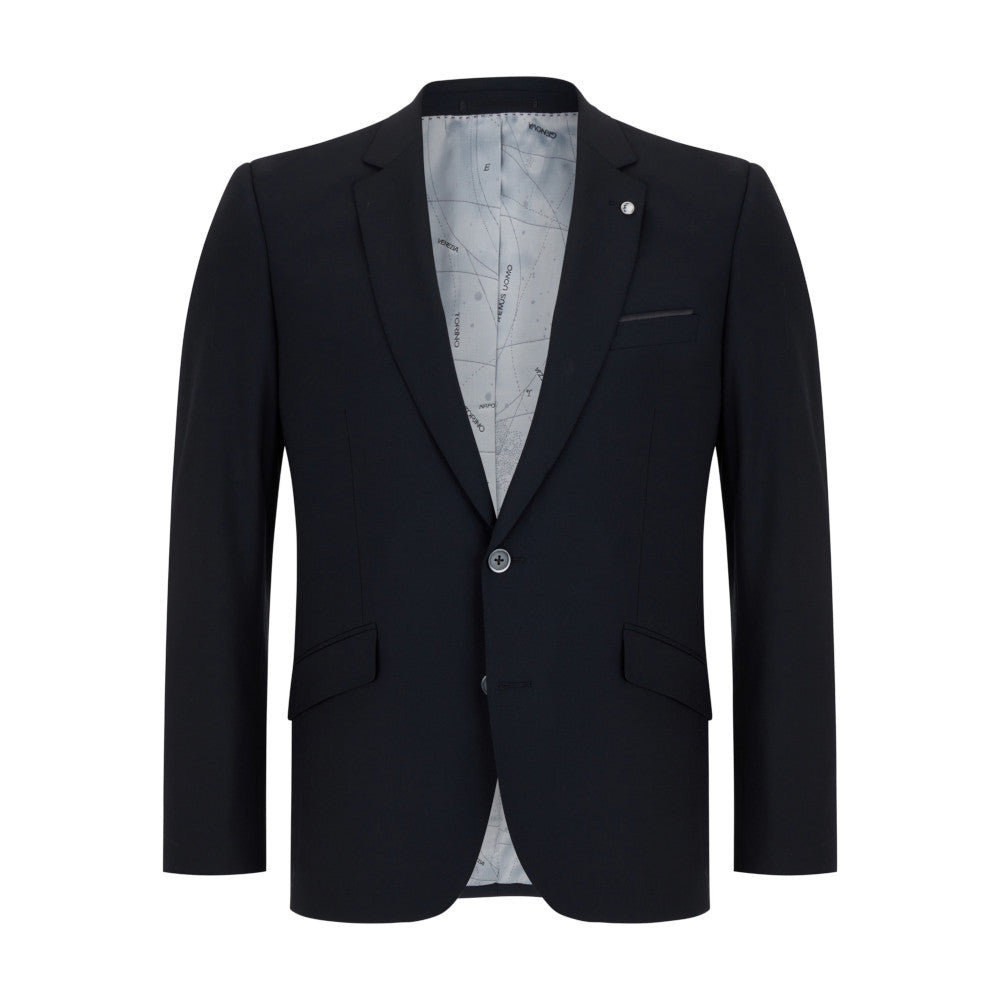 Remus Uomo 44880 00 Black Tapered Suit Jacket