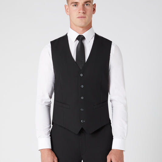Remus Uomo 51880 00 Black Slim Waistcoat