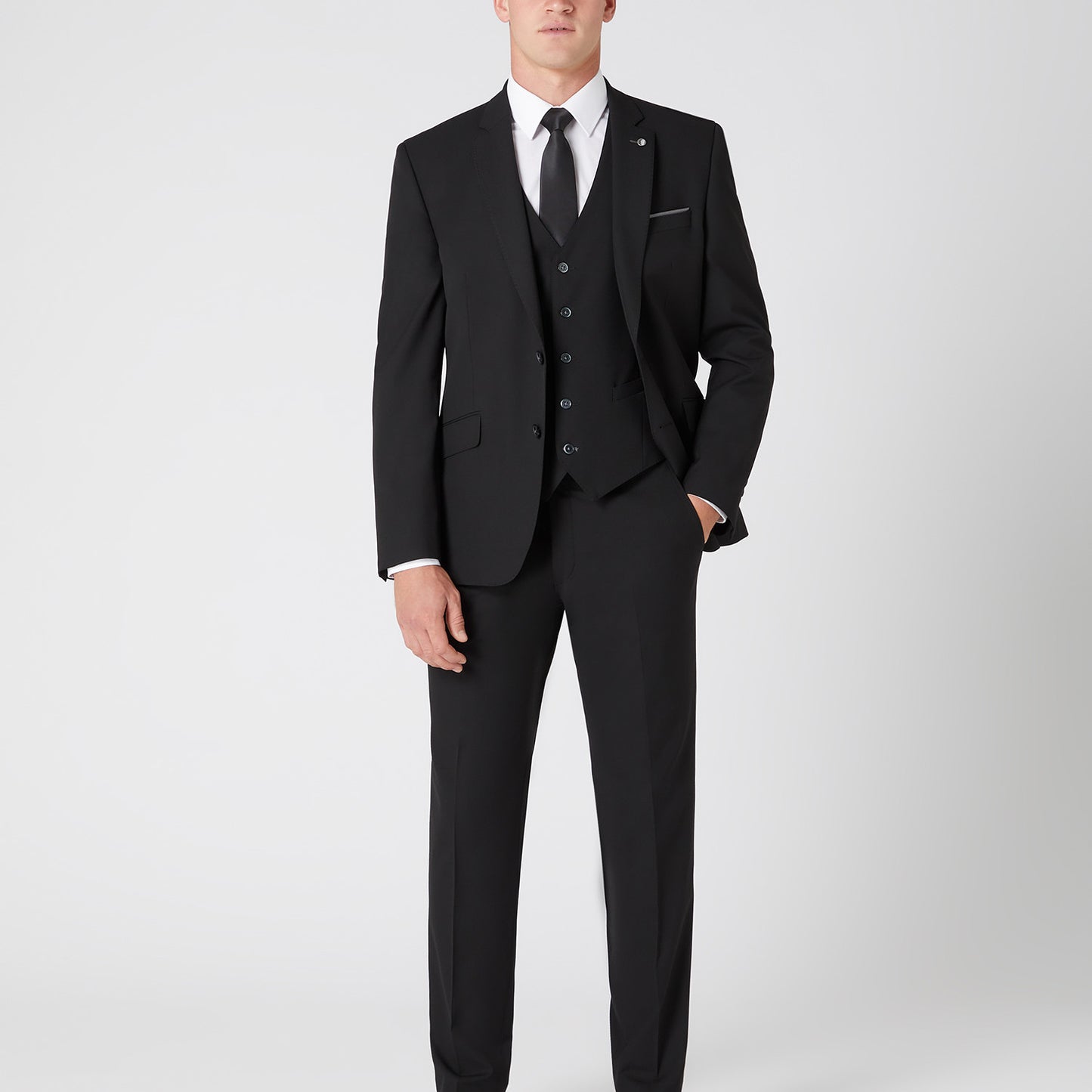 Remus Uomo 51770 00 Black Tapered Waistcoat