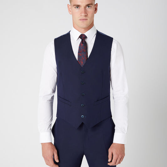Remus Uomo 51880 78 Navy Slim Waistcoat