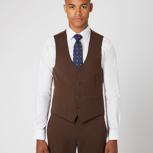 Remus Uomo 52179 46 Brown X-Slim Waistcoat