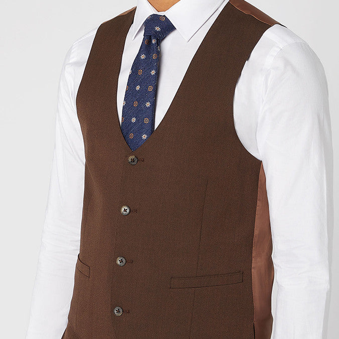 Remus Uomo 52179 46 Brown X-Slim Waistcoat