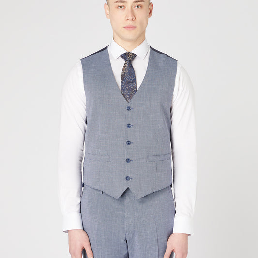 Remus Uomo 52192 26 Light Blue Tapered Waistcoat