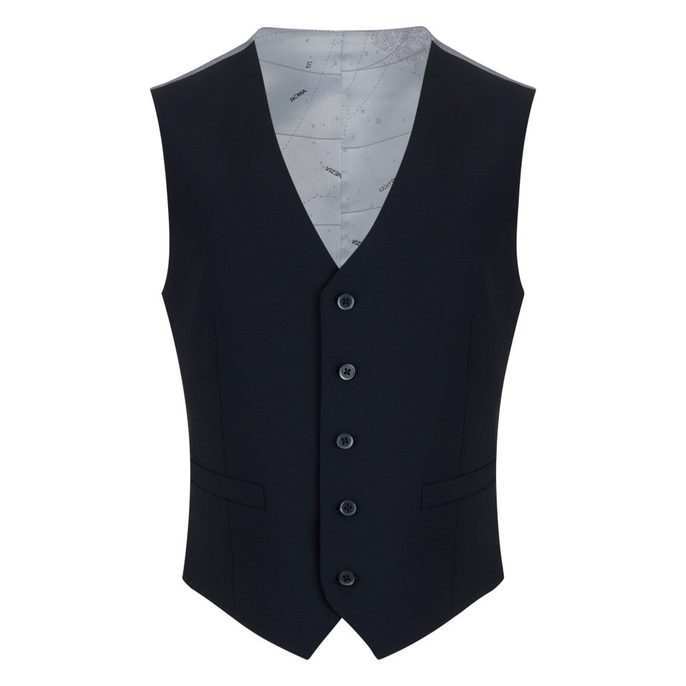 Remus Uomo 54880 00 Black Tapered Suit Waistcoat