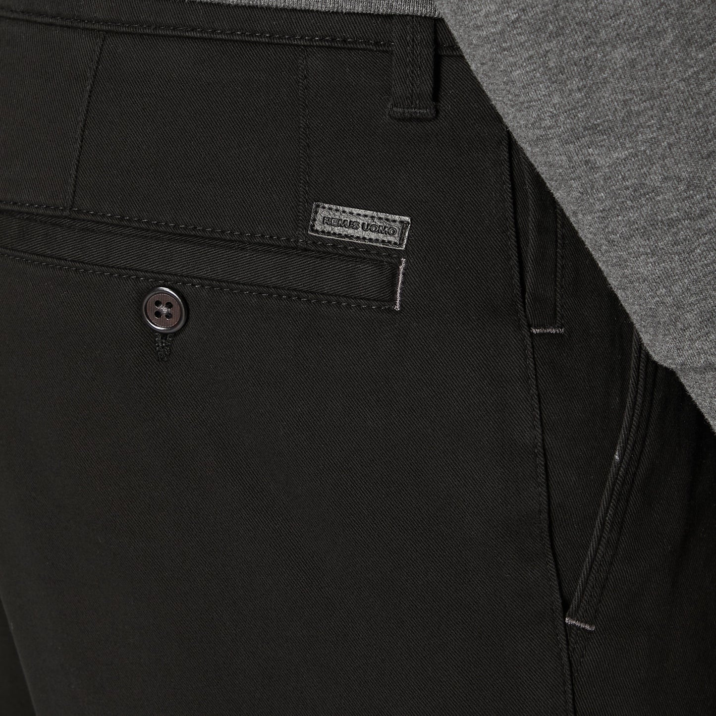 Remus Uomo 60128 00 Black Slim Leg Cotton Stretch Chino